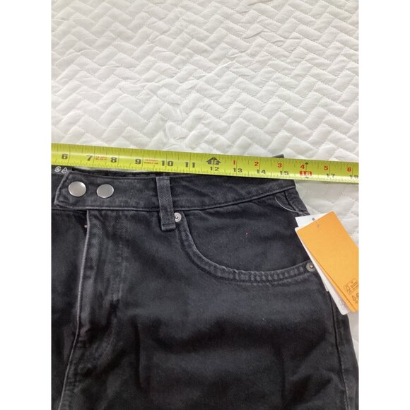 H&M Divided Womens High Waist Black Studded Denim Shorts Size 8 Streetwear New - Picture 8 of 10